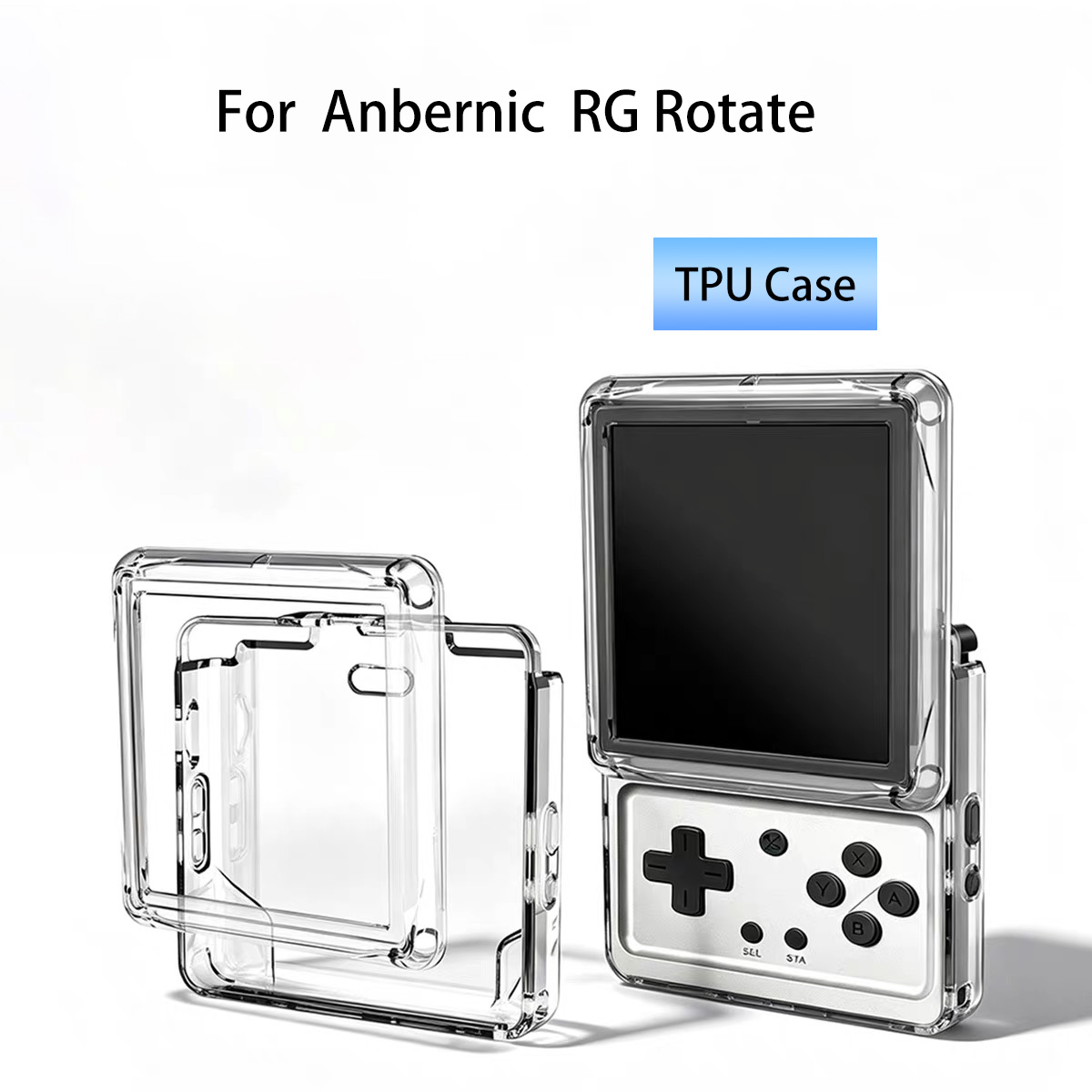 Gaming Console Anbernic - ANBERNIC RG 回転コンソール用透明ソフトシリコン保護ケースクリアブラック TPU 保護ケースゲームアクセサリー
