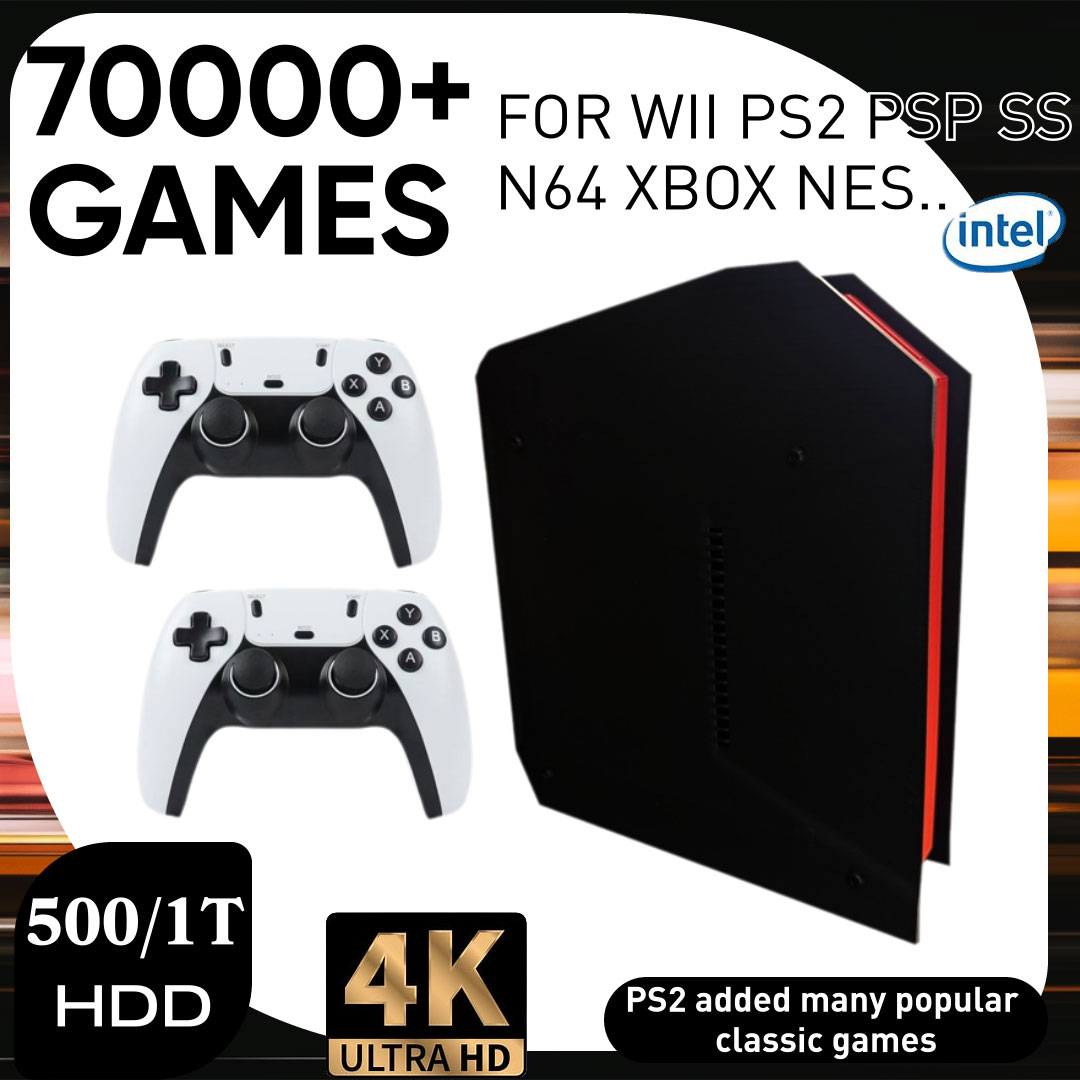 Gaming Console Cartoon - X4 レトロビデオゲームコンソール、1Tデュアルシステム、I3-3110M CPU搭載、PS2/PSP/WII/N64/DC/SS対応、子供向けゲームギフト、男性向けギフト