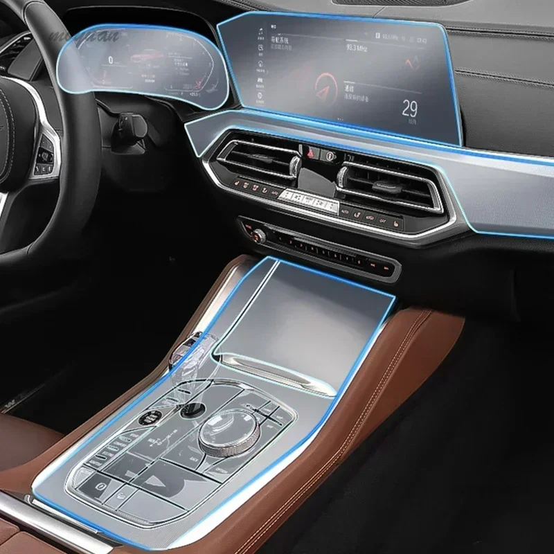 Gaming Console X7 - 車内用TPU透明フィルム,センターコンソール用ステッカー,ギア,ドア,窓,リフティングパネル,BMW x5, x6, x7, 2021, 2022用