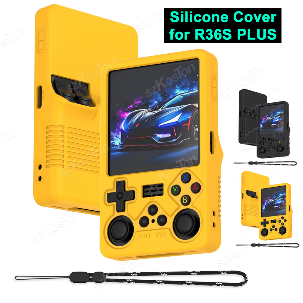 Gaming Console R36S - シリコーン保護カバー R36S PLUS ゲームコンソール用落下防止防塵ソフトシェルケース R36S Plus