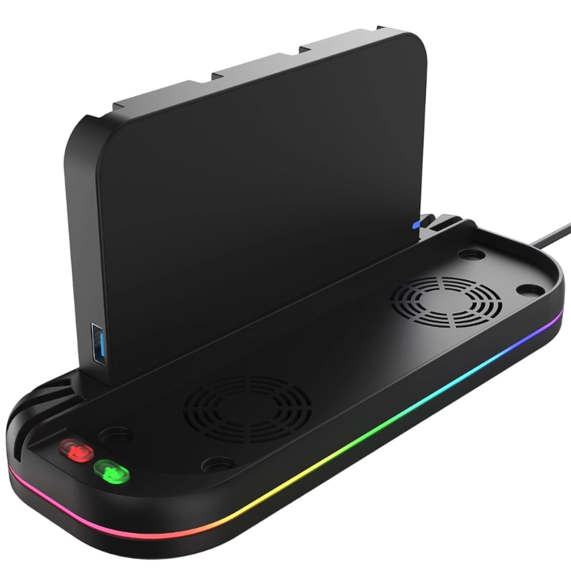 Gaming Console Design - Q6PA ポータブルドックファン & NS2 コントローラー充電器軽量設計ドック冷却ステーションゲームアクセサリー 25