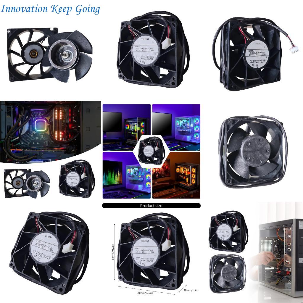 Gaming Console Cabinet - E65C 90x90x38mm 24V 1.5AコンピューターPC用の静かなPCファンCPUキャビネット用のCPUファンラジエーター冷却ファン交換