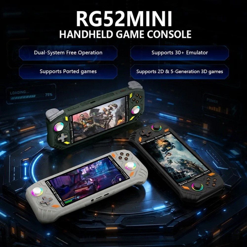 RG52 MINI ハンドヘルドゲーム機 5.5インチIPS - Q21 Gaming Console のレビューと価格