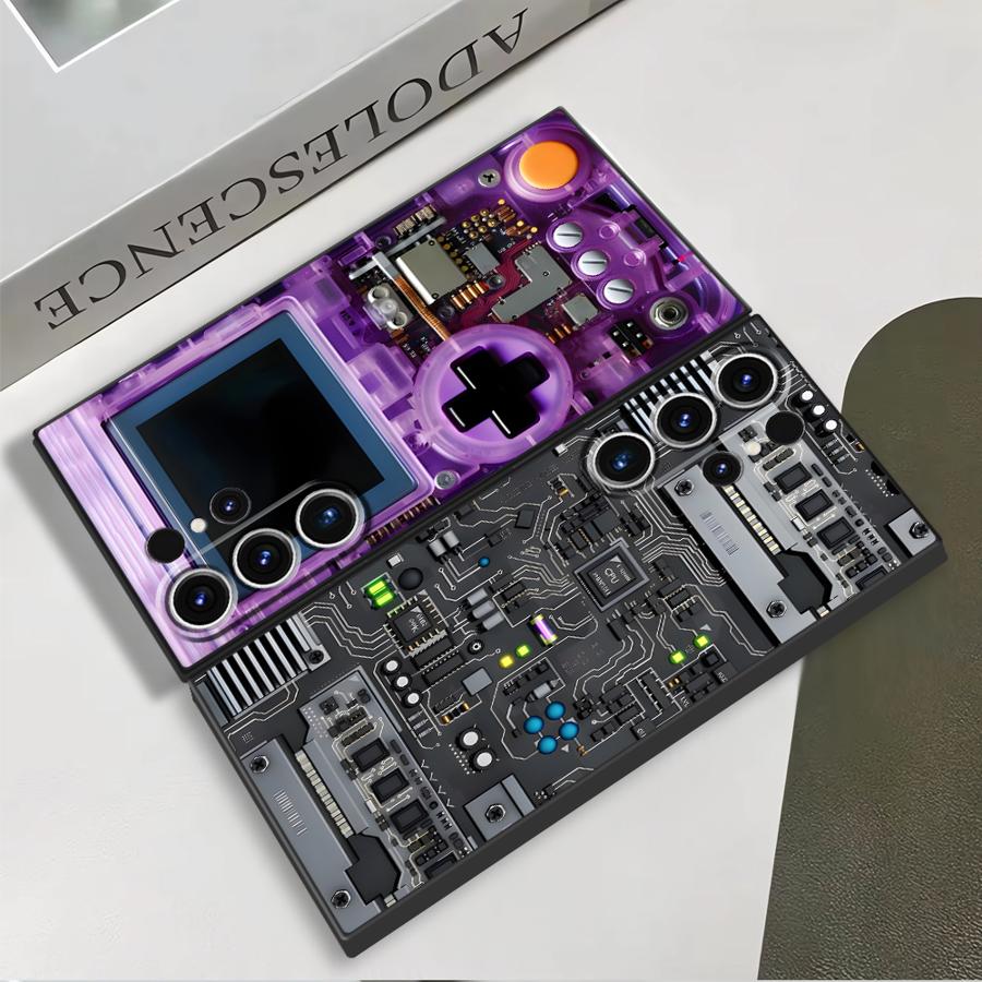 パープルゲーミングコンソール風スマホケース サムスン Gal - Gaming Console Cartoon のレビューと価格