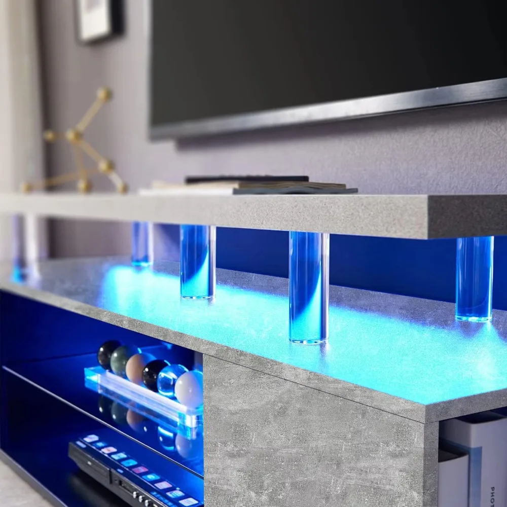 70インチテレビ用テレビ台 LEDゲーミングエンターテイメン - Gaming Console Cabinet のレビューと価格