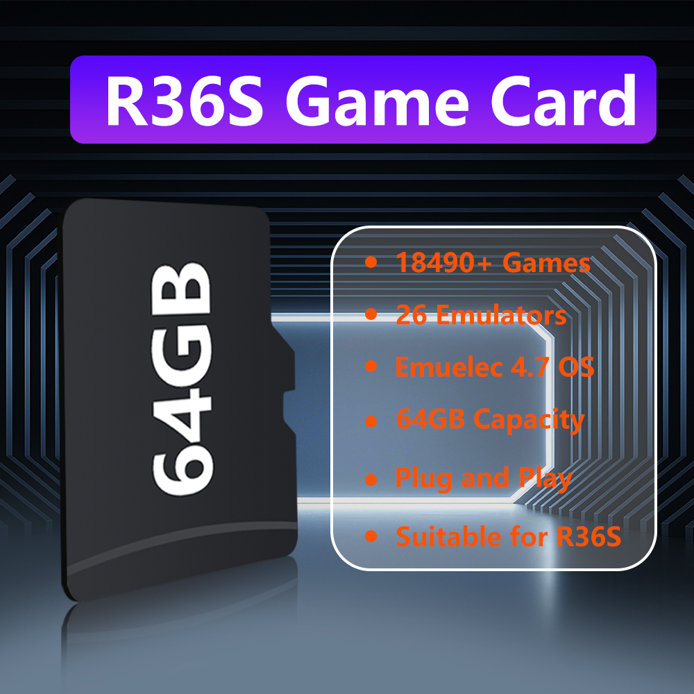 R36Sゲーム機用64GBゲームカード、18490以上のゲー - Gaming Console R36S のレビューと価格