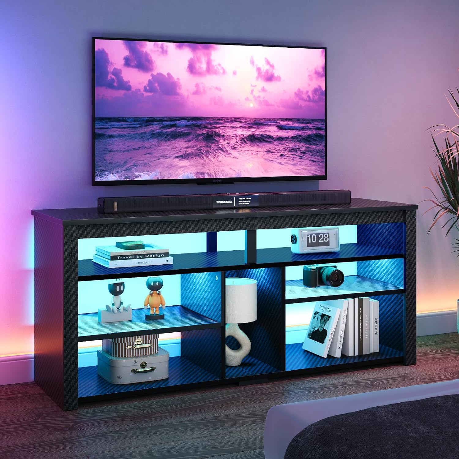 LEDテレビスタンド ゲーム機収納 調節可能な棚 キャビネッ - Gaming Console Cabinet のレビューと価格