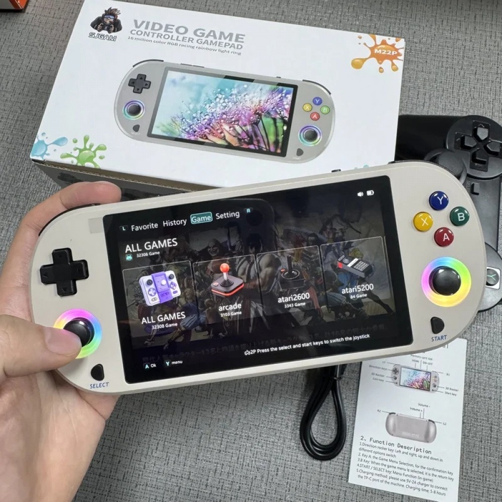 M22 Pro レトロ携帯ゲーム機 5.0インチ HD 19 - Q21 Gaming Console のレビューと価格