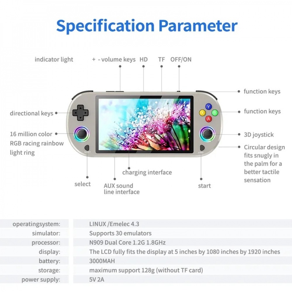 M22 Pro レトロ携帯ゲーム機 5.0インチ HD 19 - Q21 Gaming Console のレビューと価格